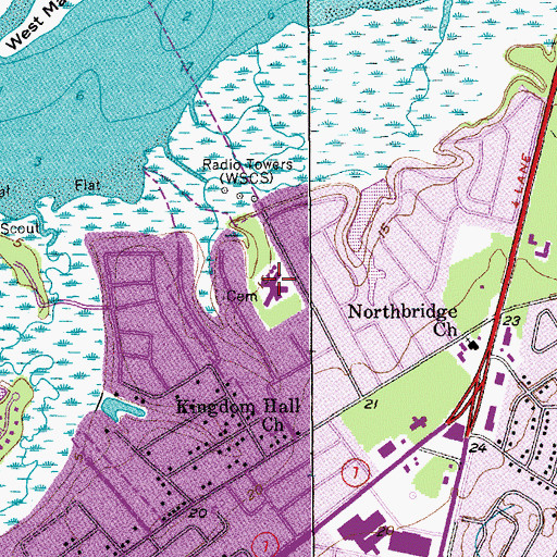 Topographic Map of Orange Grove Elementary School, SC