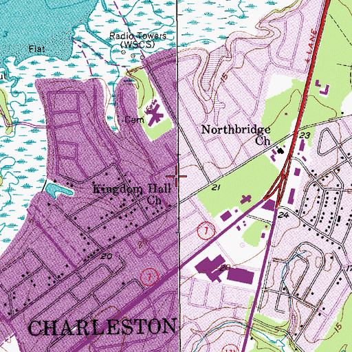 Topographic Map of Orange Grove Estates, SC