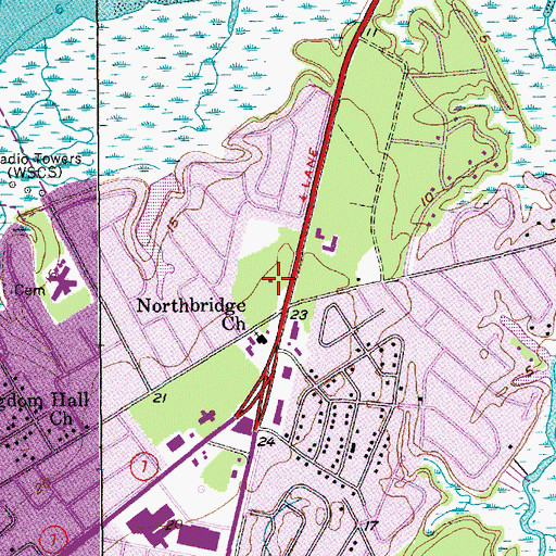 Topographic Map of Orange Grove Plaza Shopping Center, SC