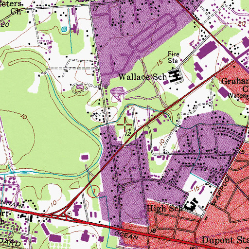 Topographic Map of Orleans Estates, SC