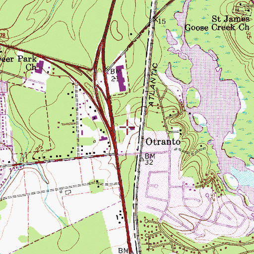 Topographic Map of Otranto Plaza Shopping Center, SC