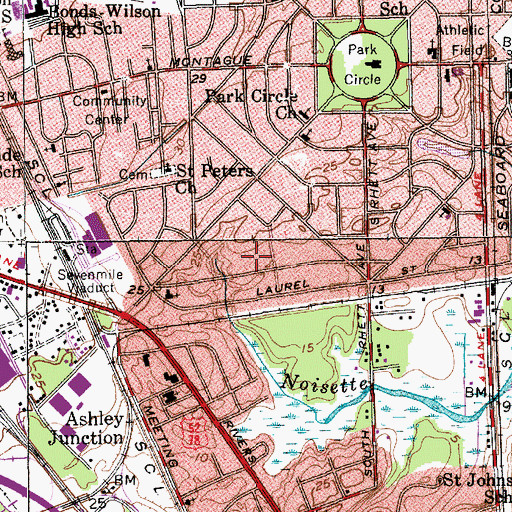 Topographic Map of Park Circle Elementary School, SC