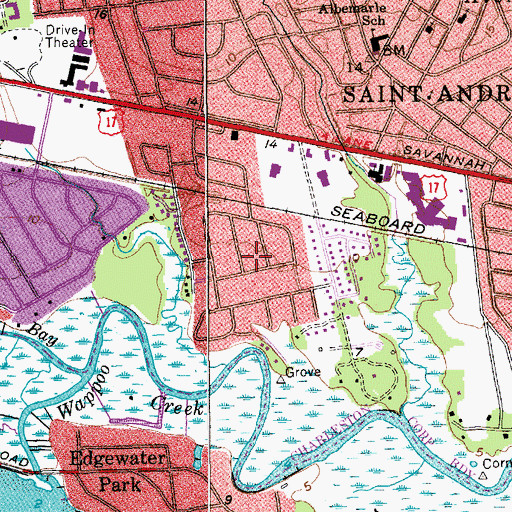 Topographic Map of Parkwood Estates, SC