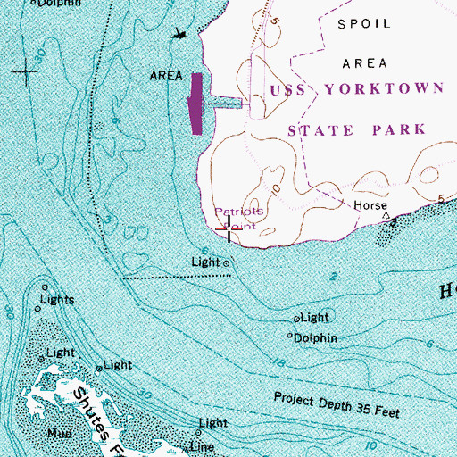 Topographic Map of Patriots Point, SC