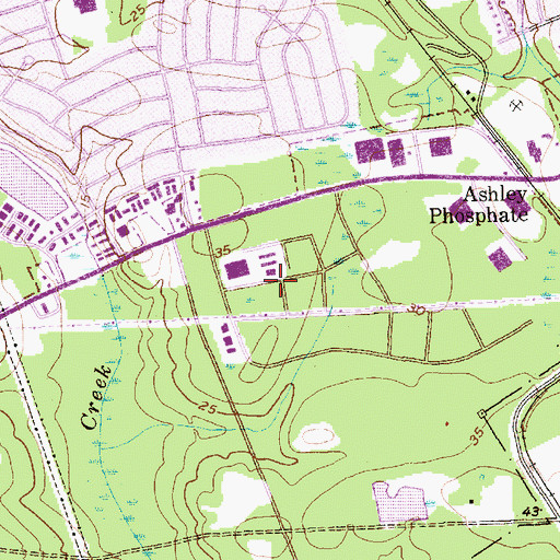 Topographic Map of Pepperdam Industrial Park, SC