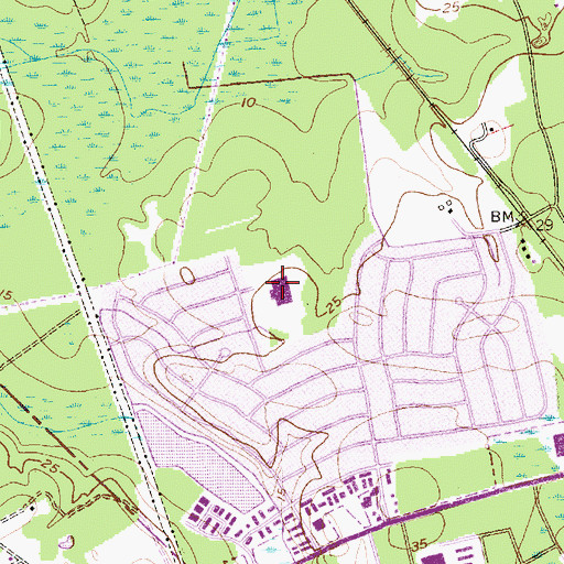 Topographic Map of Pepperhill Elementary School, SC