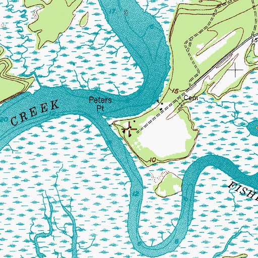 Topographic Map of Peters Point Plantation, SC