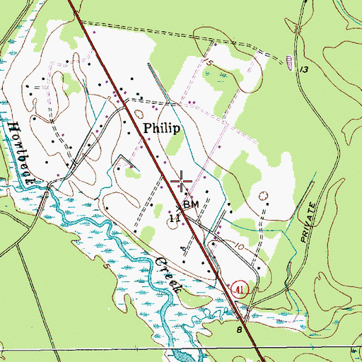 Topographic Map of Phillips School, SC