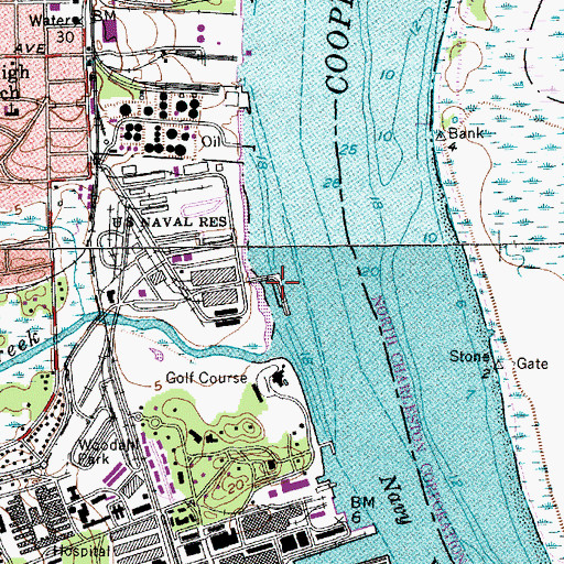 Topographic Map of Pier A, SC