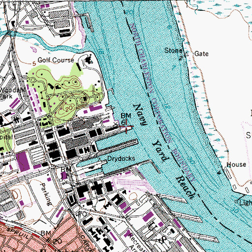 Topographic Map of Pier C, SC