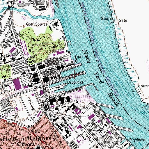 Topographic Map of Pier D, SC