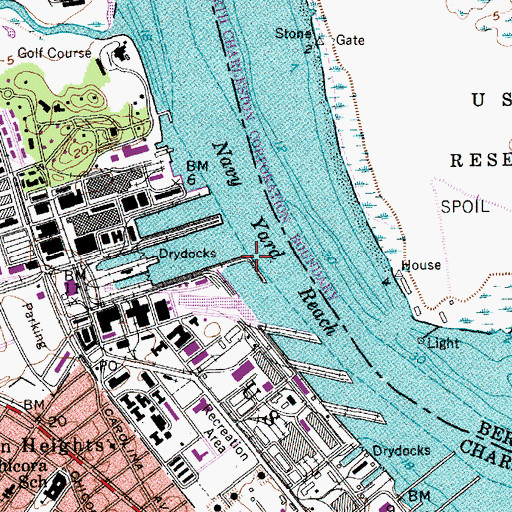 Topographic Map of Pier F, SC