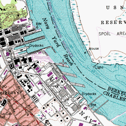Topographic Map of Pier G, SC