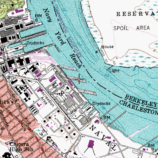 Topographic Map of Pier H, SC
