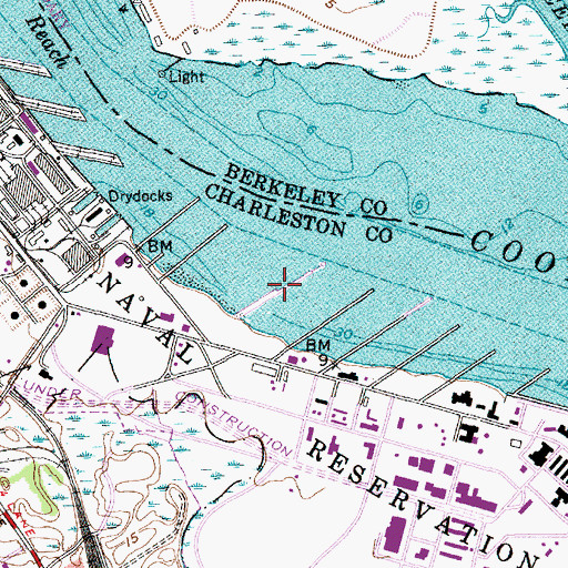 Topographic Map of Pier M, SC
