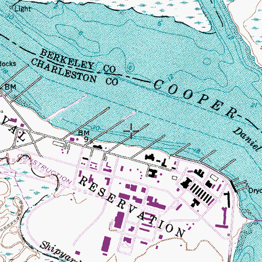 Topographic Map of Pier Q, SC