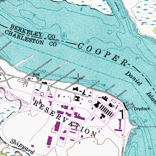 Topographic Map of Pier R, SC