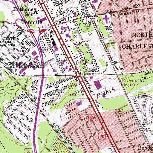 Topographic Map of Pilgrim Baptist Church, SC