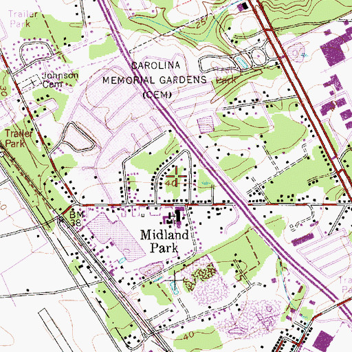 Topographic Map of Pinewood Vista, SC