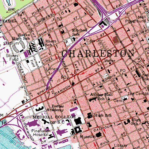 Topographic Map of Plymouth Congregational Church, SC