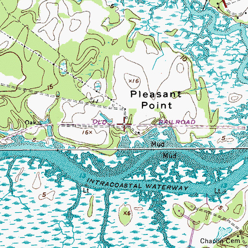 Topographic Map of Point Pleasant (historical), SC
