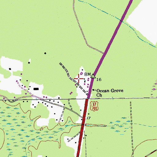 Topographic Map of Porcher Elementary School, SC