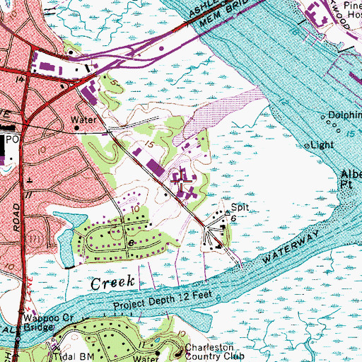 Topographic Map of Porter Gaud School, SC