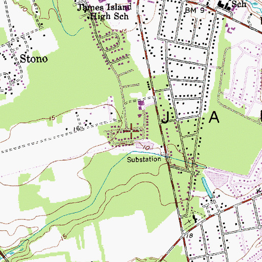 Topographic Map of Queensborough, SC