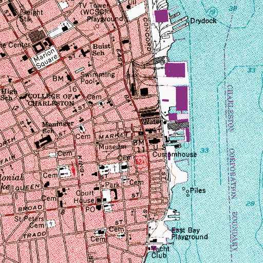 Topographic Map of Rainbow Market Shopping Center, SC