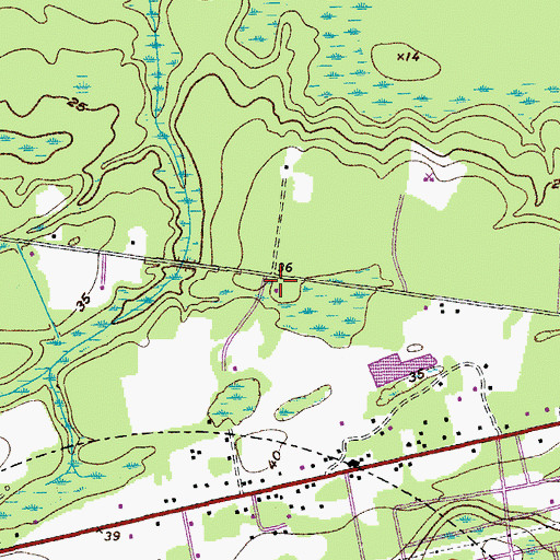 Topographic Map of Roper Run Church (historical), SC