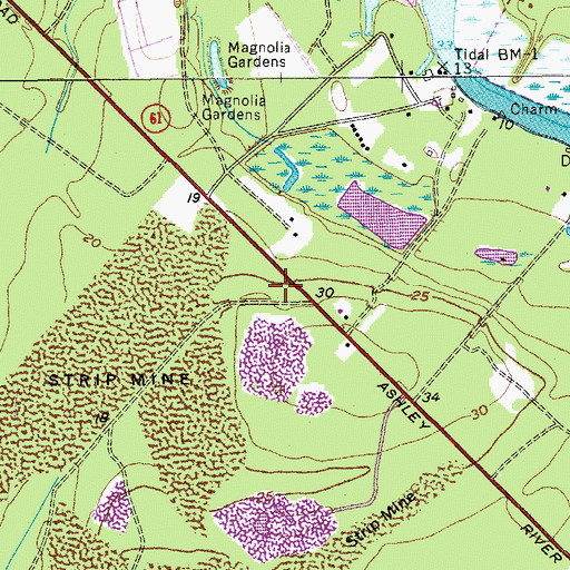 Topographic Map of Runnymede School (historical), SC