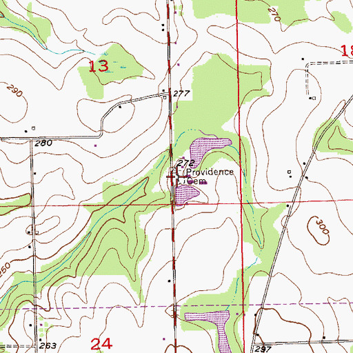 Topographic Map of Providence Cemetery, AL