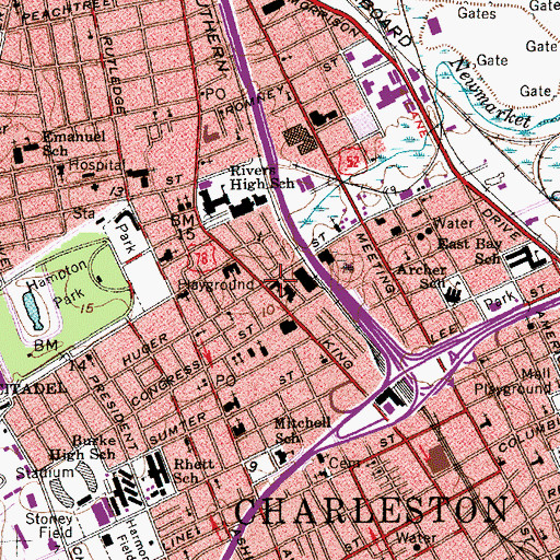 Topographic Map of Sacred Heart Catholic Church, SC