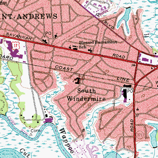Topographic Map of Saint Andrews Elementary School, SC