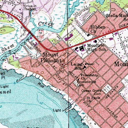 Topographic Map of Saint Andrews Episcopal Church, SC