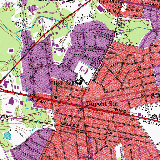 Topographic Map of Saint Andrews Middle School, SC