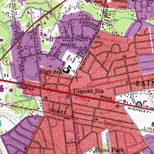 Topographic Map of Saint Andrews Presbyterian Church, SC