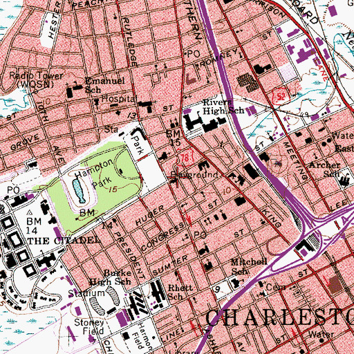 Topographic Map of Saint Barnabas Evangelical Lutheran Church, SC