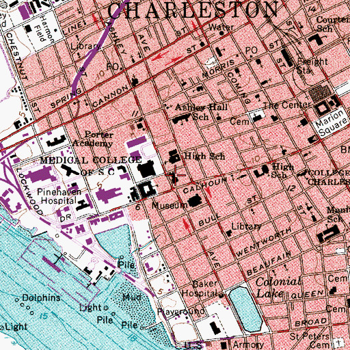Topographic Map of Saint Francis Xavier Infirmary, SC