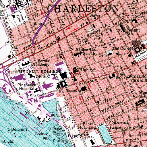 Topographic Map of Saint Francis Xaviers School, SC