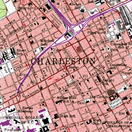 Topographic Map of Saint James United Methodist Church, SC