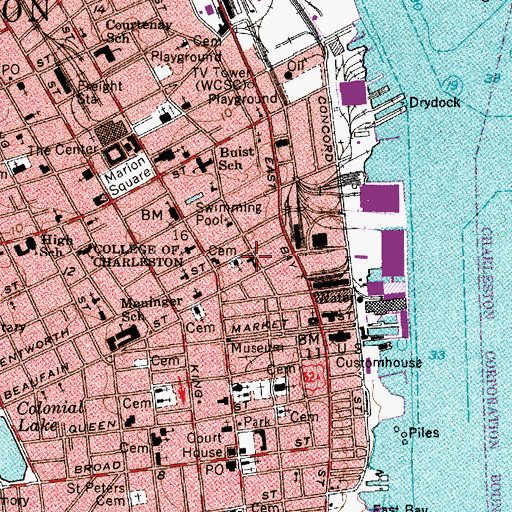 Topographic Map of Saint Johannes Evangelical Lutheran Church, SC