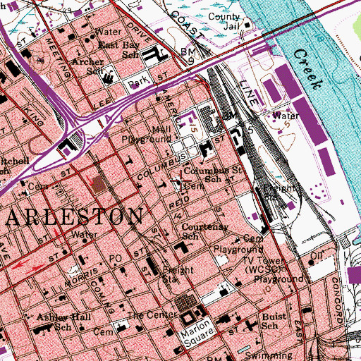 Topographic Map of Saint Johns Episcopal Church, SC