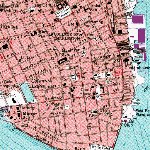 Topographic Map of Saint Johns Lutheran Church, SC
