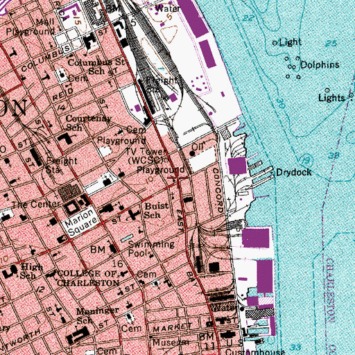Topographic Map of Saint Josephs Catholic Church (historical), SC