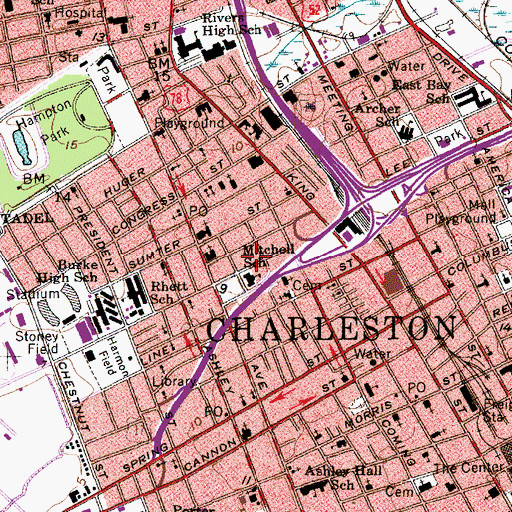 Topographic Map of Saint Lukes Chapel, SC