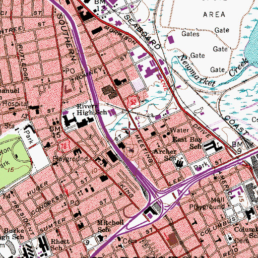 Topographic Map of Saint Matthews Baptist Church, SC