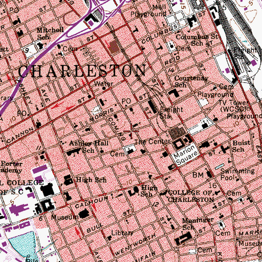 Topographic Map of Saint Patricks School, SC