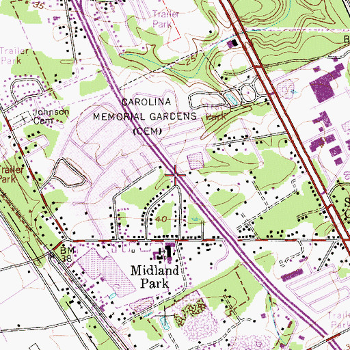 Topographic Map of Saint Paul Church (historical), SC