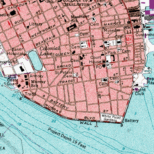 Topographic Map of Saint Peters Church (historical), SC